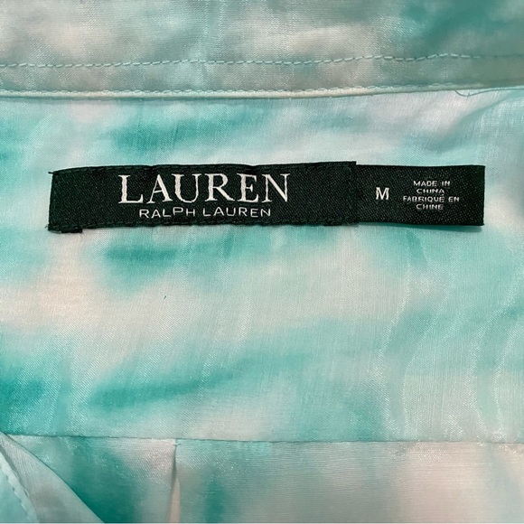 LAUREN Ralph Lauren Tie-dye Cotton Button-down Shirt Blouse Medium - Picture 9 of 13